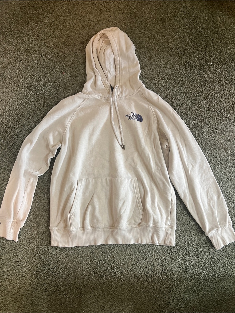 The North Face Women’s Medium Logo on sleeve & back Hooded Pullover in Off-White